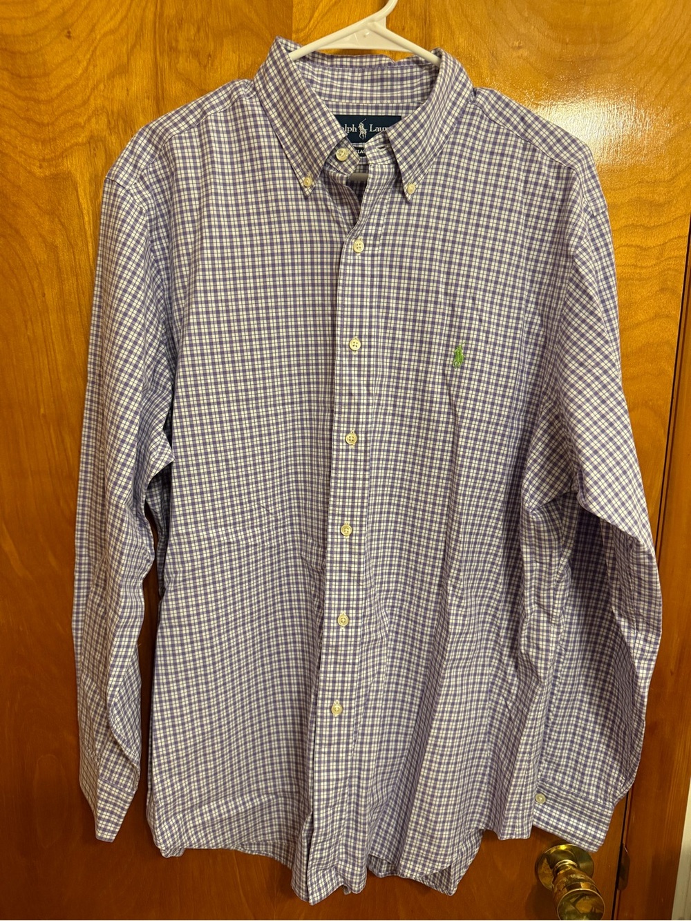 Ralph Lauren Green Pony Purple Plaid Button-Down Shirt